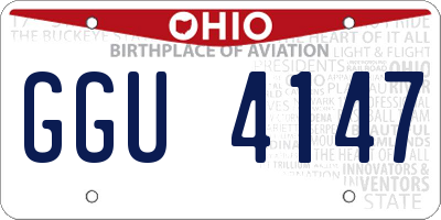 OH license plate GGU4147