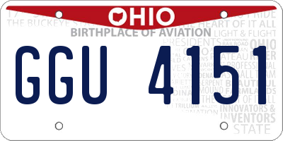 OH license plate GGU4151