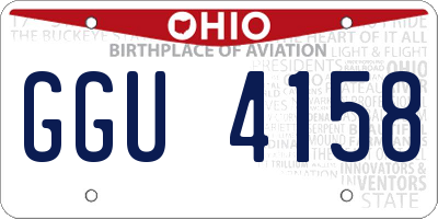 OH license plate GGU4158