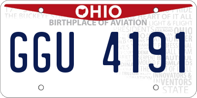 OH license plate GGU4191