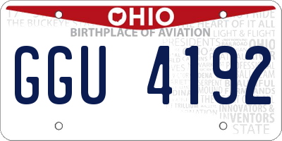 OH license plate GGU4192
