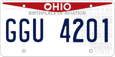 OH license plate GGU4201