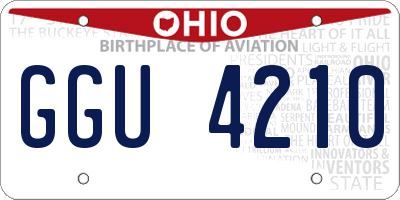 OH license plate GGU4210