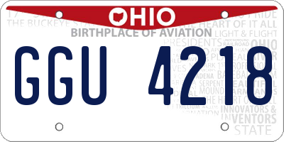 OH license plate GGU4218