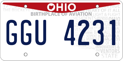 OH license plate GGU4231