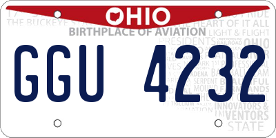 OH license plate GGU4232