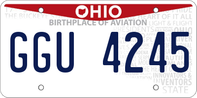OH license plate GGU4245