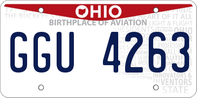 OH license plate GGU4263