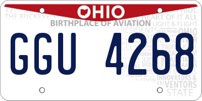 OH license plate GGU4268