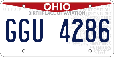 OH license plate GGU4286