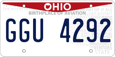 OH license plate GGU4292
