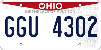 OH license plate GGU4302
