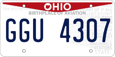 OH license plate GGU4307