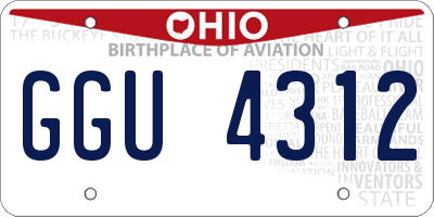 OH license plate GGU4312