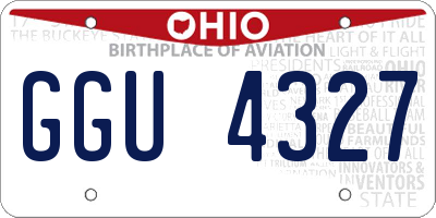 OH license plate GGU4327