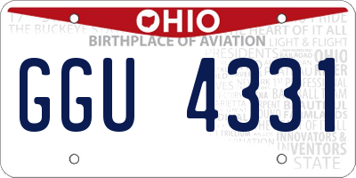 OH license plate GGU4331