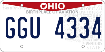 OH license plate GGU4334