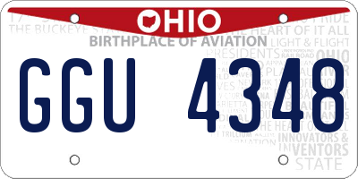 OH license plate GGU4348