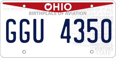 OH license plate GGU4350