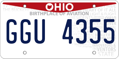 OH license plate GGU4355