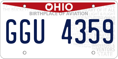 OH license plate GGU4359
