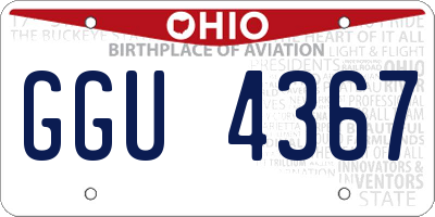 OH license plate GGU4367