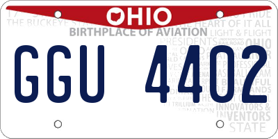 OH license plate GGU4402