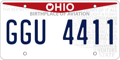 OH license plate GGU4411