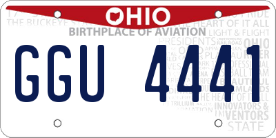 OH license plate GGU4441