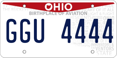 OH license plate GGU4444