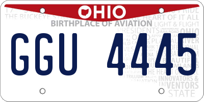 OH license plate GGU4445