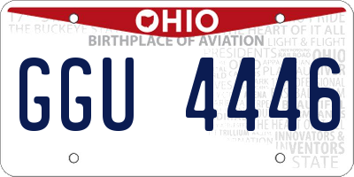 OH license plate GGU4446
