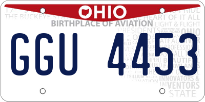 OH license plate GGU4453