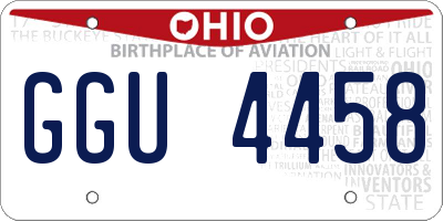 OH license plate GGU4458