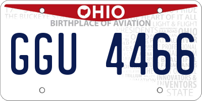 OH license plate GGU4466