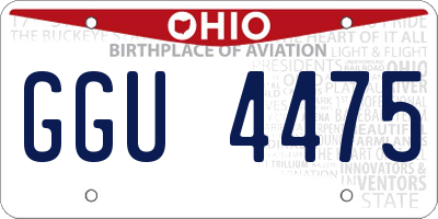 OH license plate GGU4475