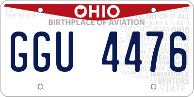 OH license plate GGU4476