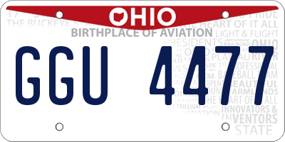 OH license plate GGU4477