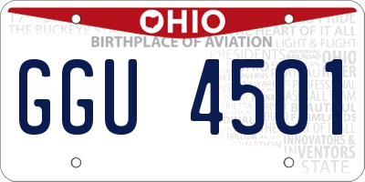 OH license plate GGU4501