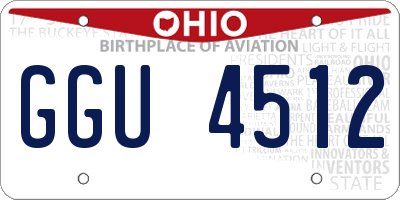 OH license plate GGU4512