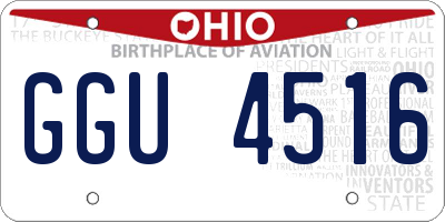 OH license plate GGU4516