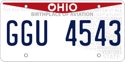 OH license plate GGU4543