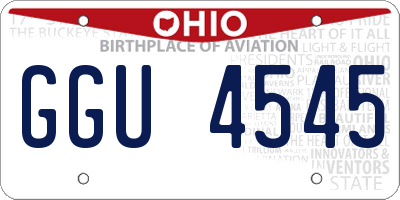 OH license plate GGU4545