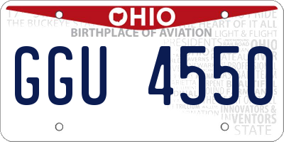 OH license plate GGU4550