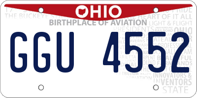 OH license plate GGU4552
