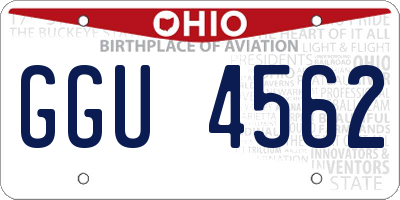 OH license plate GGU4562