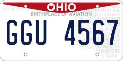 OH license plate GGU4567