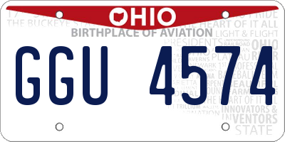 OH license plate GGU4574