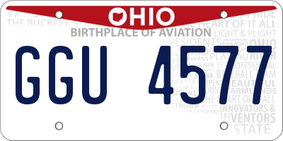 OH license plate GGU4577