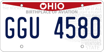 OH license plate GGU4580